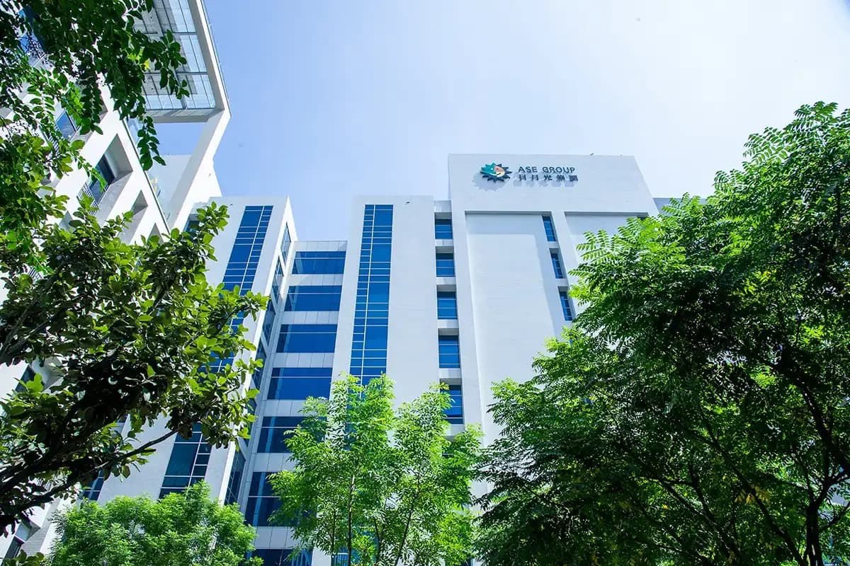 ASE Group semiconductor facility surrounded by trees