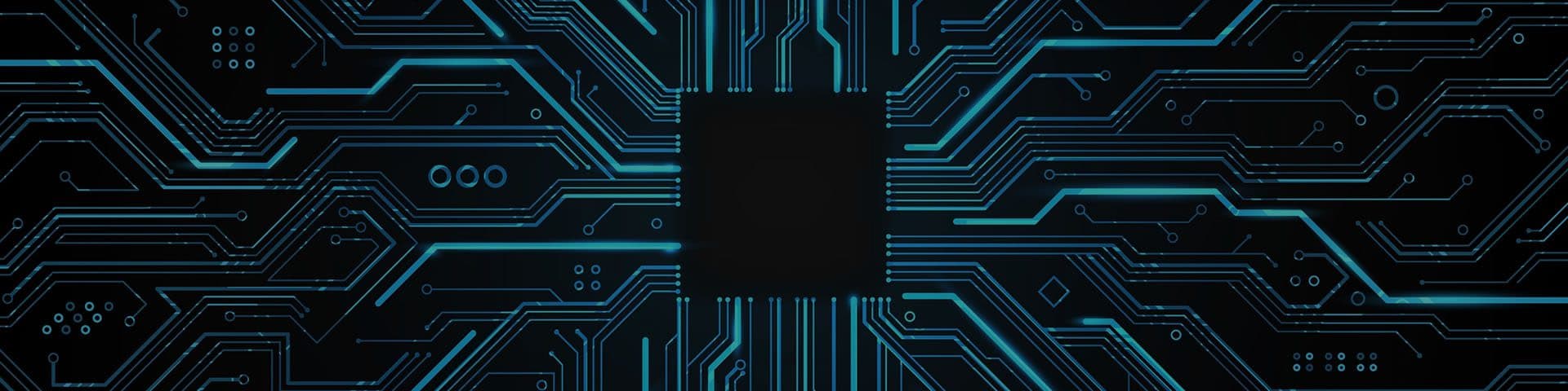 Illustration of a flip-chip die at the center of dense substrate routing