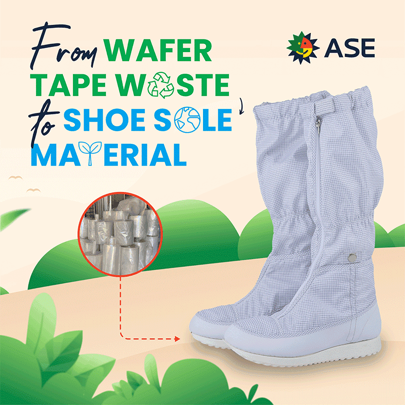 Wafer tape recycled into shoe sole material
