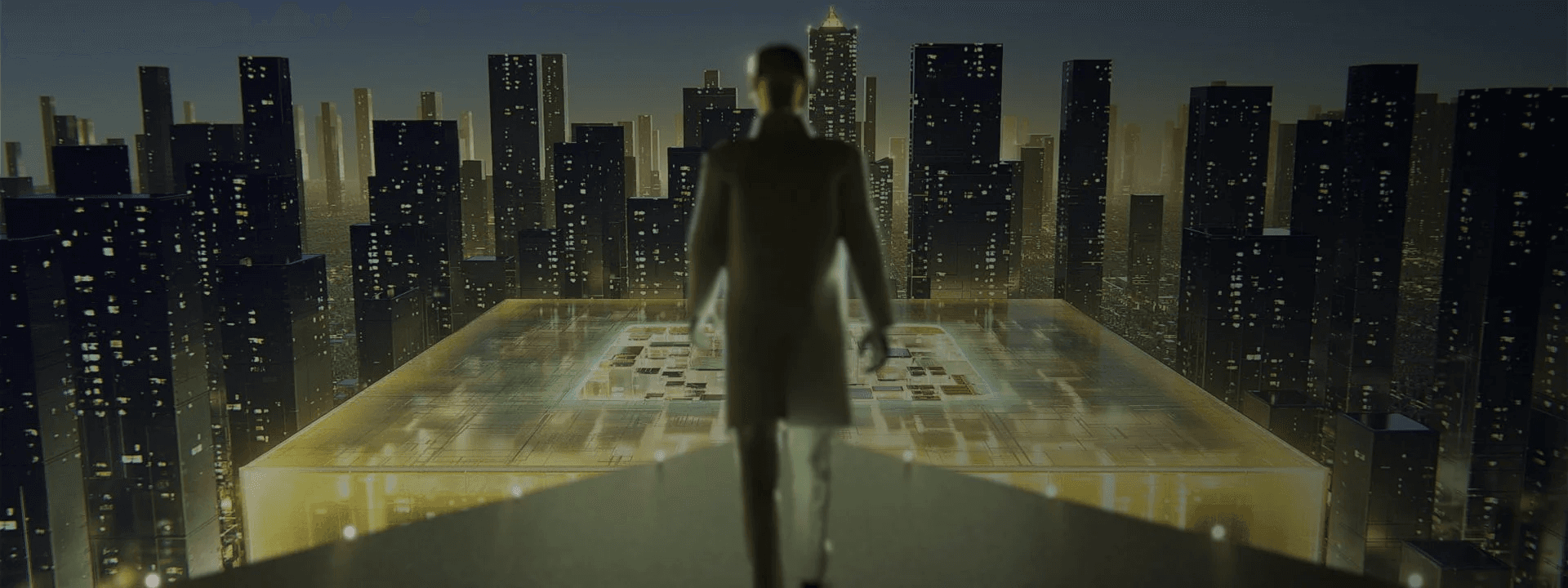 A city-scale digital model representing sustainable technology leadership